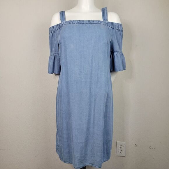 Westport Light Blue Denim Shift Dress‎ - Picture 1 of 12